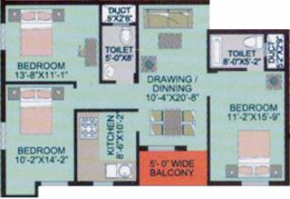 Amrita Green Field Residency (3BHK+3T (1,339 sq ft) 1339 sq ft)