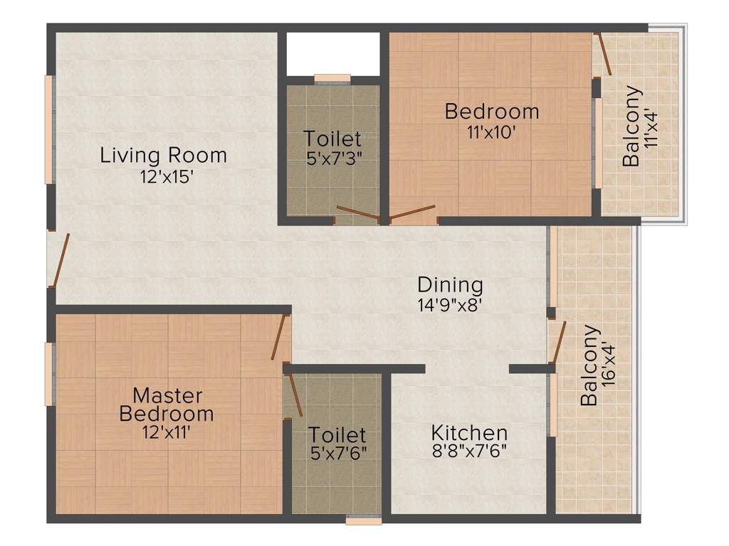 Adithya Garden (2BHK+2T (1,060 sq ft) 1060 sq ft)