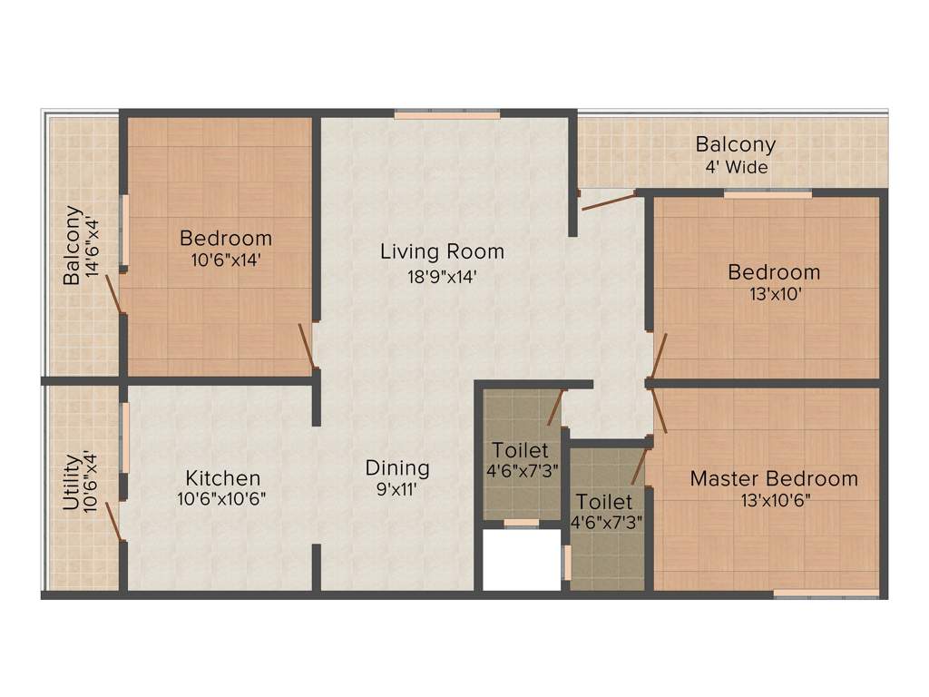 Adithya Garden (3BHK+2T (1,490 sq ft) 1490 sq ft)