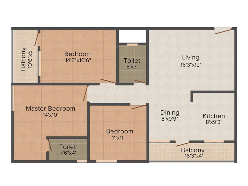 Adithya Garden (3BHK+2T (1,380 sq ft) 1380 sq ft)