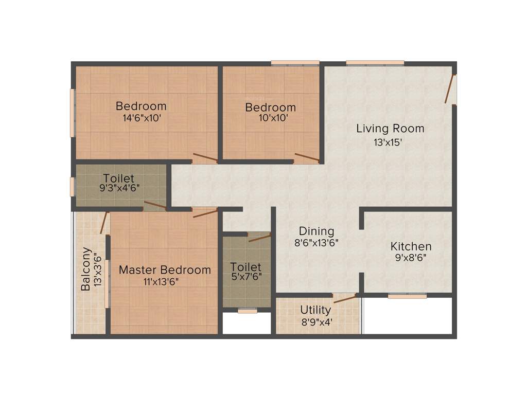 Adithya Garden (3BHK+2T (1,330 sq ft) 1330 sq ft)