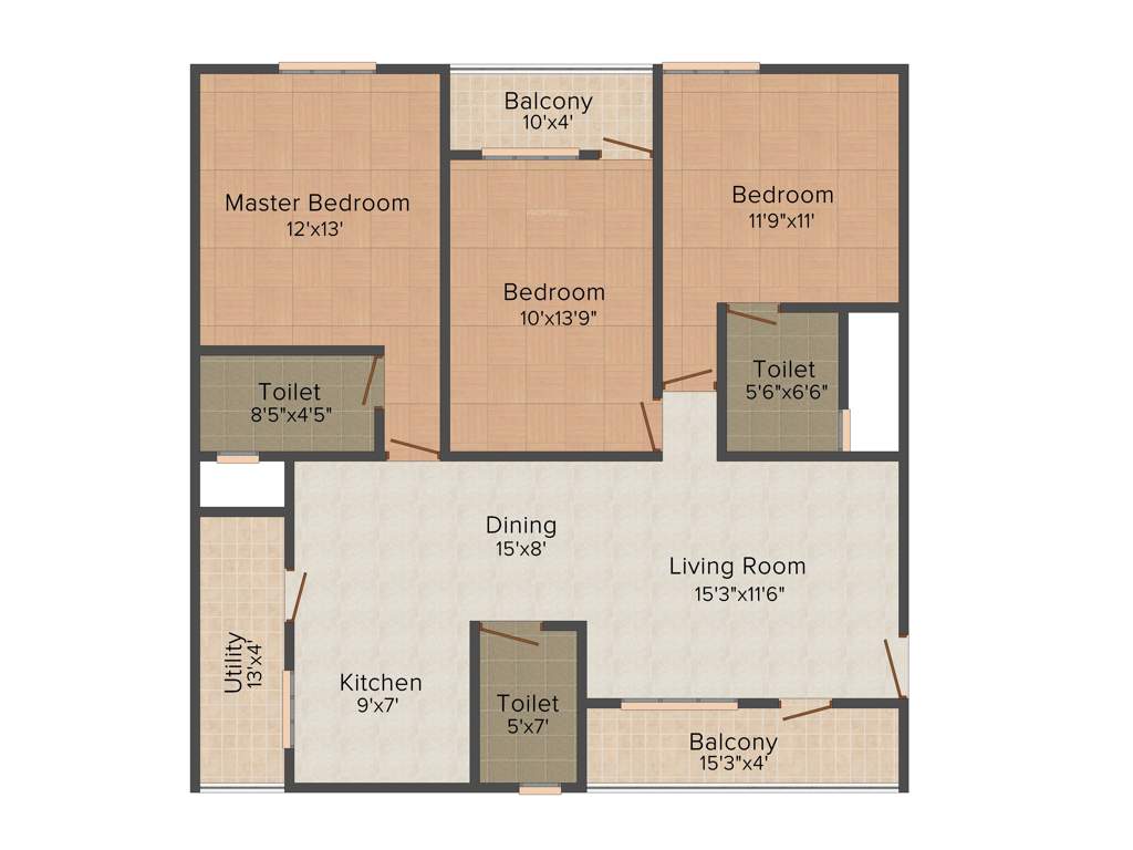 Adithya Garden (3BHK+3T (1,475 sq ft) 1475 sq ft)