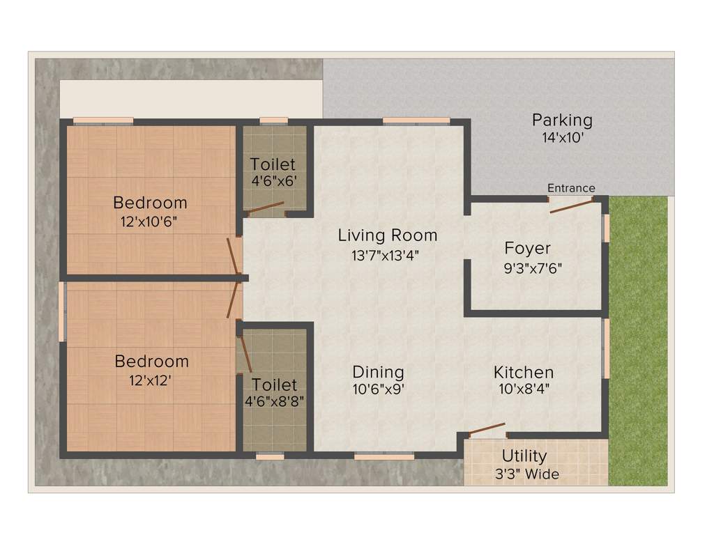 Praneeth Pranav Gems (2BHK+2T (1,083 sq ft) 1083 sq ft)
