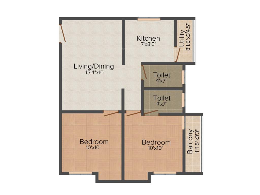 Vesta Sankar (2BHK+2T (845 sq ft) 845 sq ft)