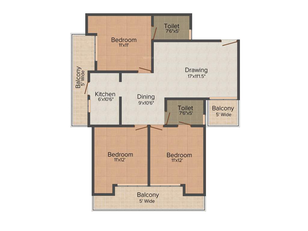 Bankey Aggarwal Heights (3BHK+2T (1,425 sq ft) 1425 sq ft)