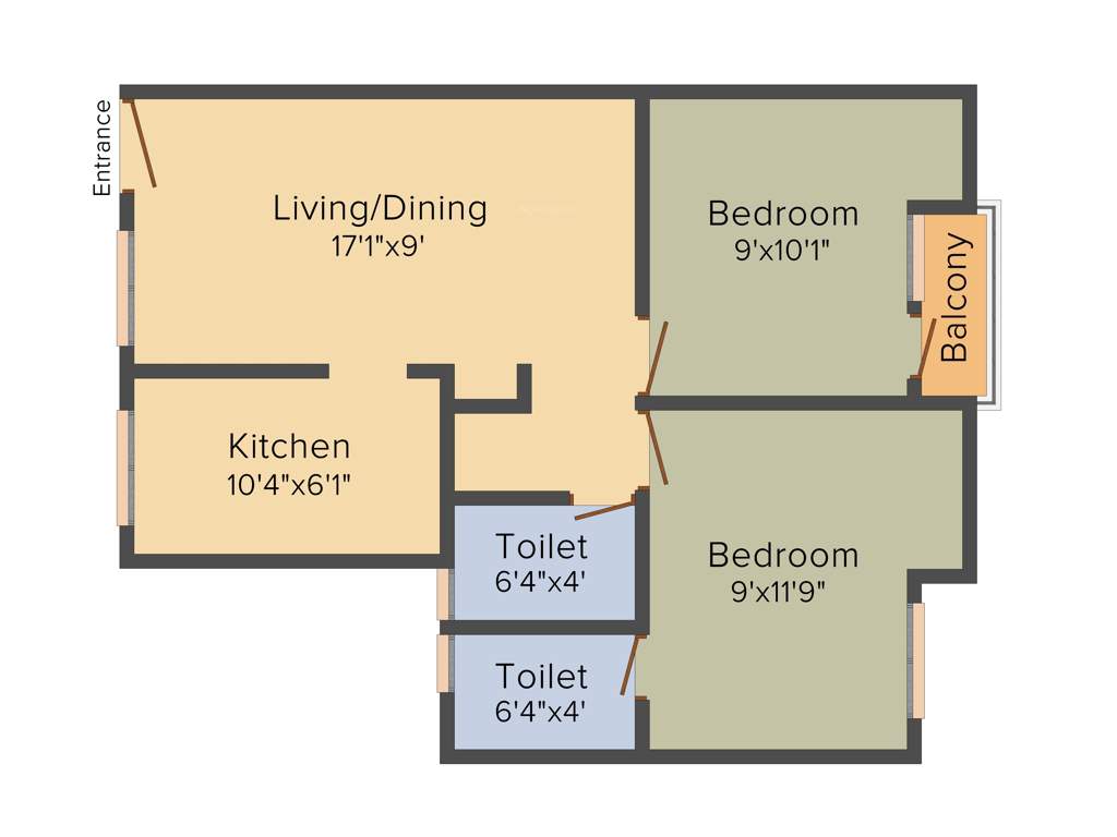 Vijay Raja August (2BHK+2T (719 sq ft) 719 sq ft)