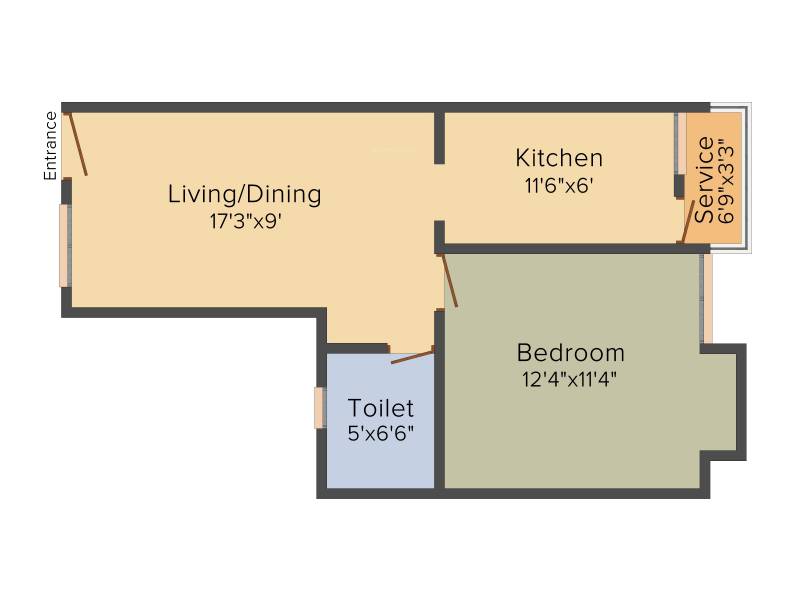 Vijay Raja August (1BHK+1T (613 sq ft) 613 sq ft)