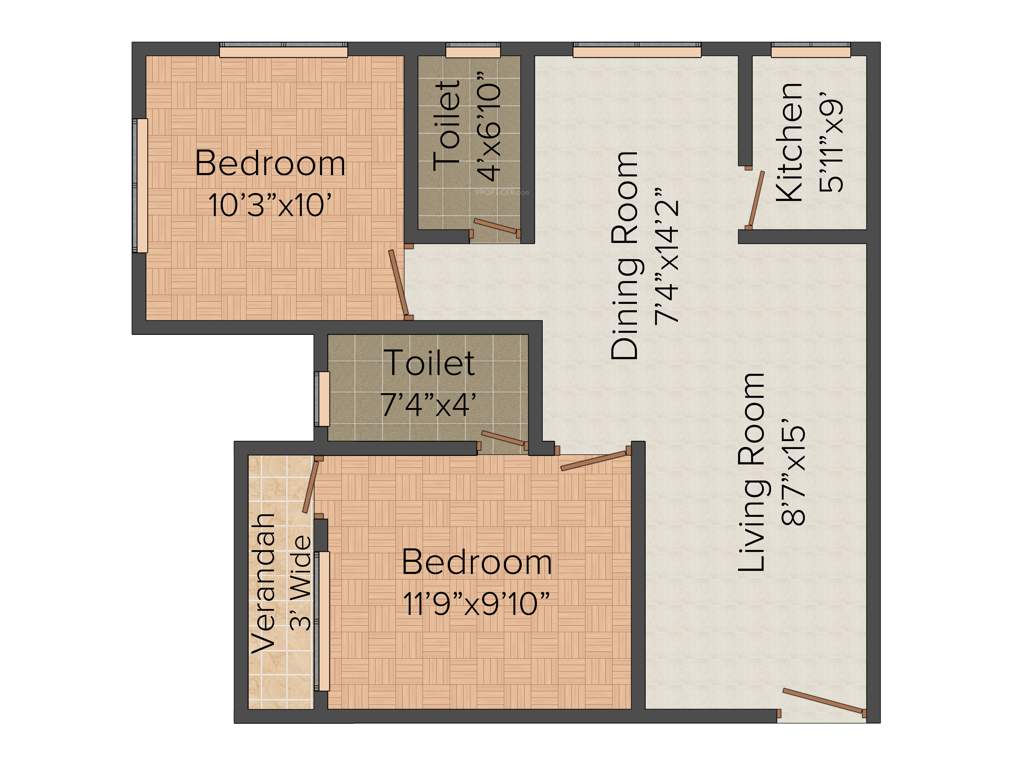 Aspira Aashiyana (2BHK+2T (906 sq ft) 906 sq ft)