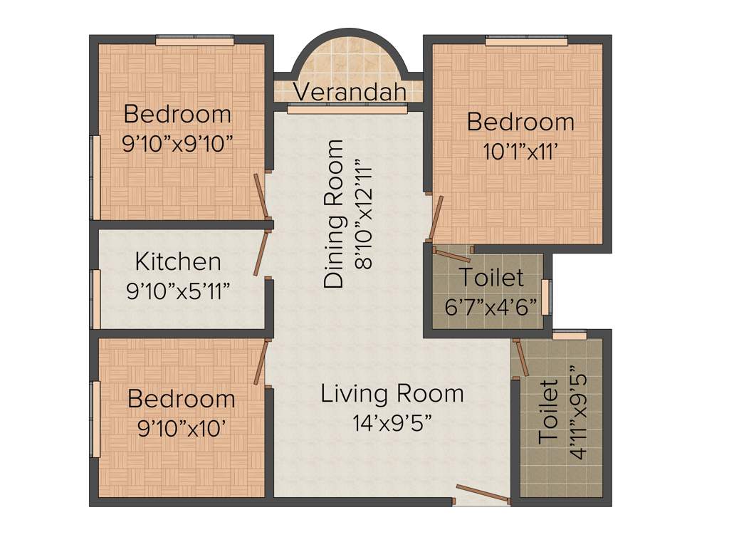 Aspira Aashiyana (3BHK+3T (1,096 sq ft) 1096 sq ft)