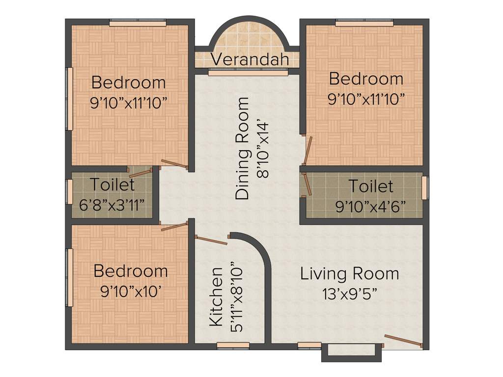 Aspira Aashiyana (3BHK+2T (1,140 sq ft) 1140 sq ft)