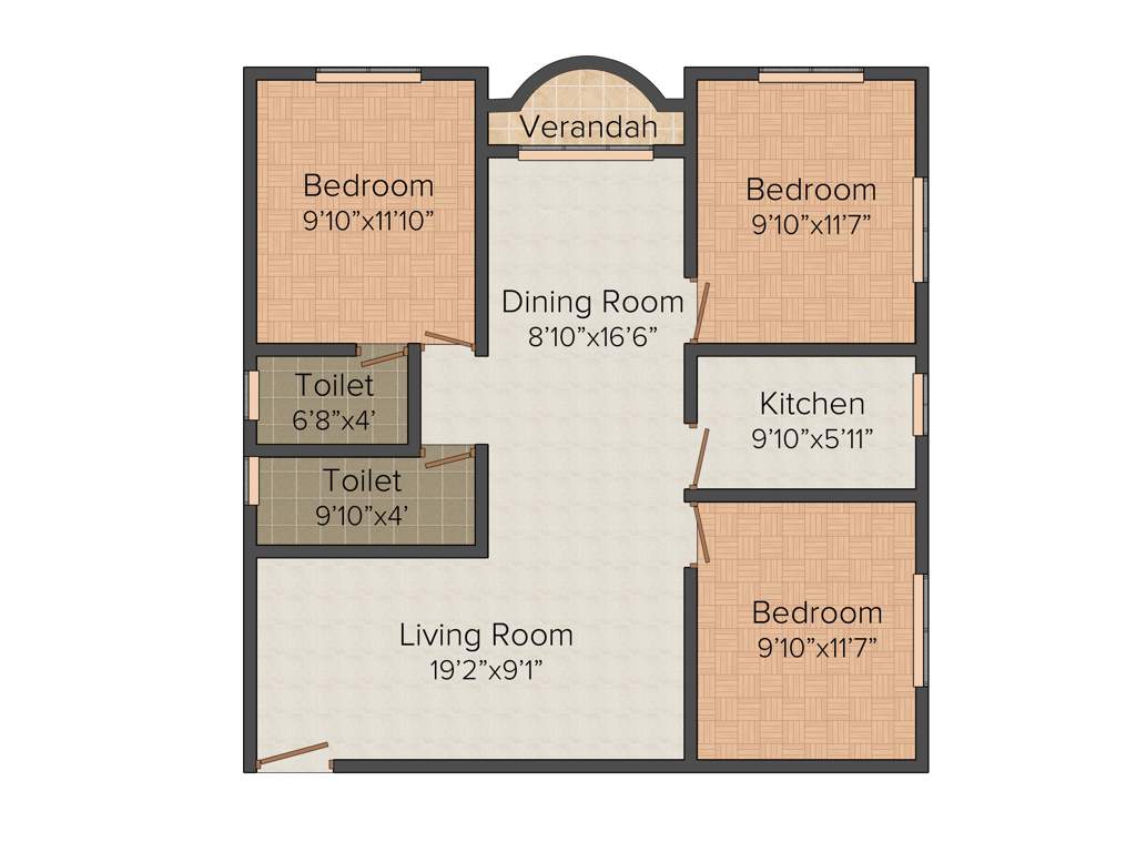 Aspira Aashiyana (3BHK+2T (1,260 sq ft) 1260 sq ft)