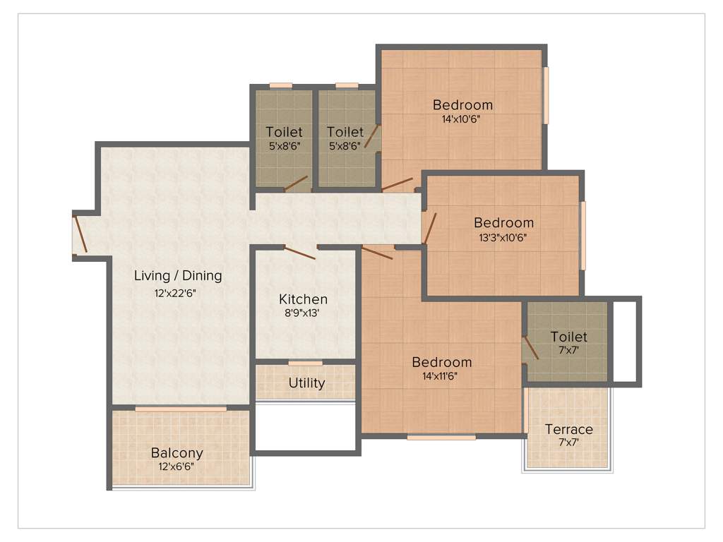 Naiknavare Mystique Moods (3BHK+3T (1,616 sq ft) 1616 sq ft)