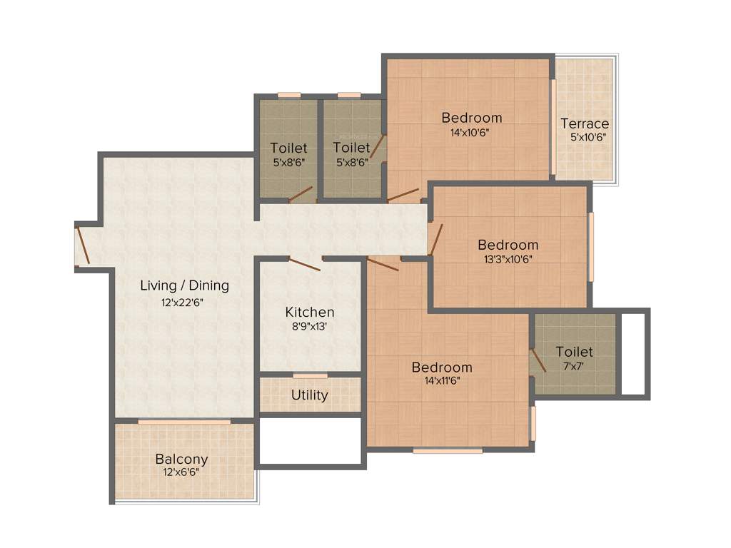 Naiknavare Mystique Moods (3BHK+3T (1,624 sq ft) 1624 sq ft)