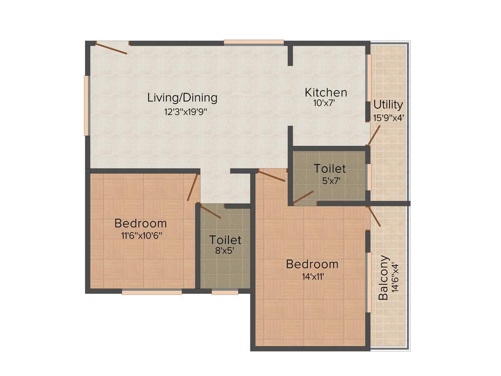 Thanushree Sainandana (2BHK+2T (1,095 sq ft) 1095 sq ft)