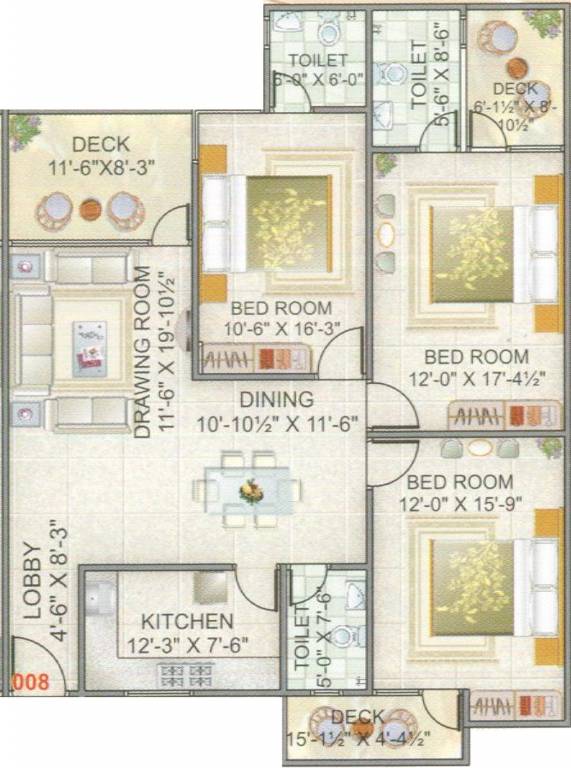 Ashapurna Empire (3BHK+3T (1,873 sq ft) 1873 sq ft)