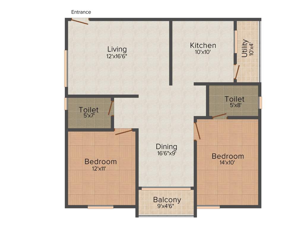 Vandana Celesta (2BHK+2T (1,258 sq ft) 1258 sq ft)