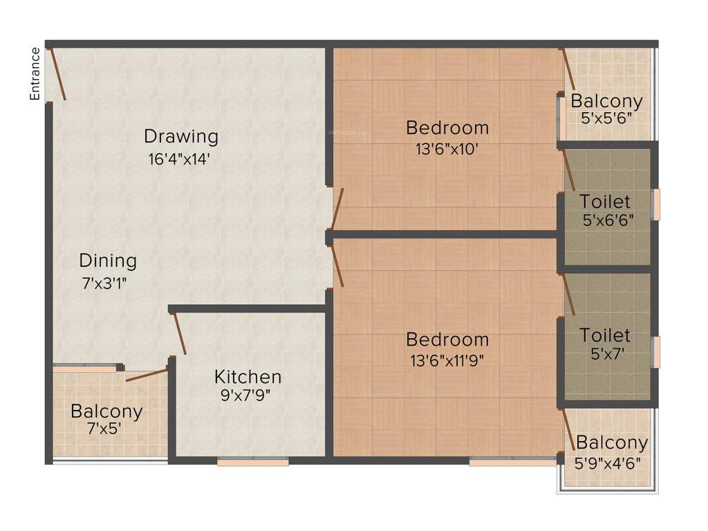 Apple Anand Residency (2BHK+2T (1,080 sq ft) 1080 sq ft)