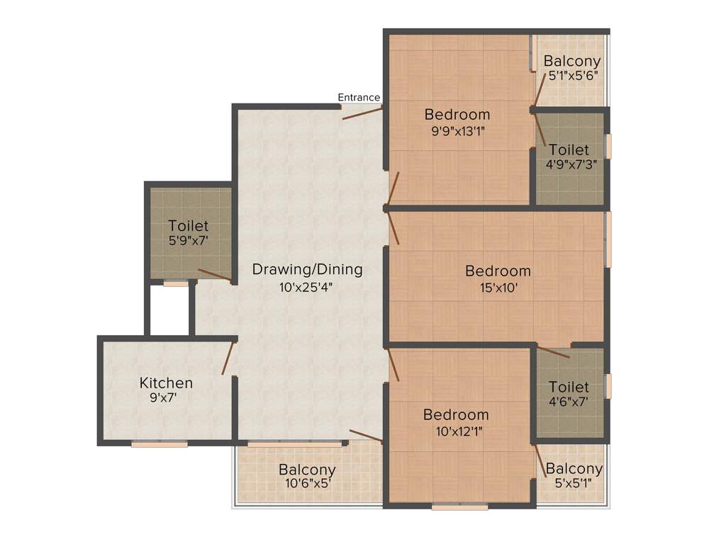 Apple Anand Residency (3BHK+3T (1,340 sq ft) 1340 sq ft)