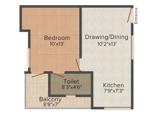Unimaxe Sez Pride (1BHK+1T (608 sq ft) 608 sq ft)