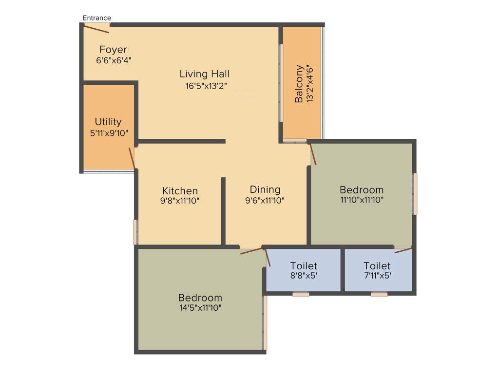 MJ Lifestyle Amadeus (2BHK+2T (1,236 sq ft) 1236 sq ft)