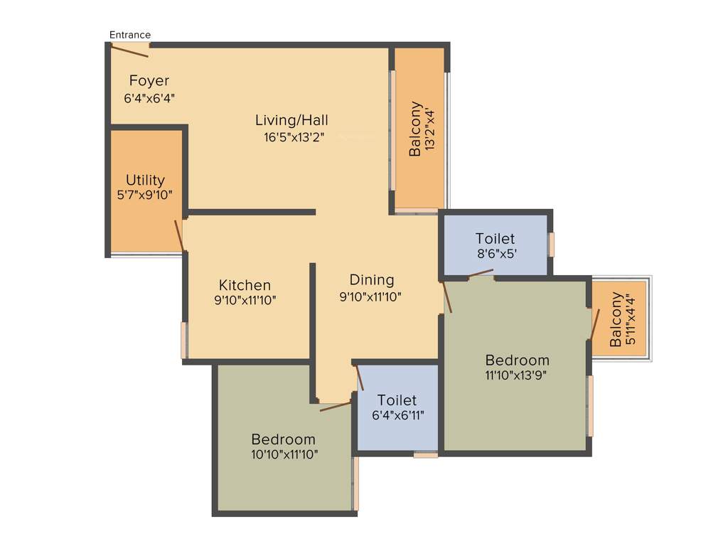 MJ Lifestyle Amadeus (2BHK+2T (1,250 sq ft) 1250 sq ft)