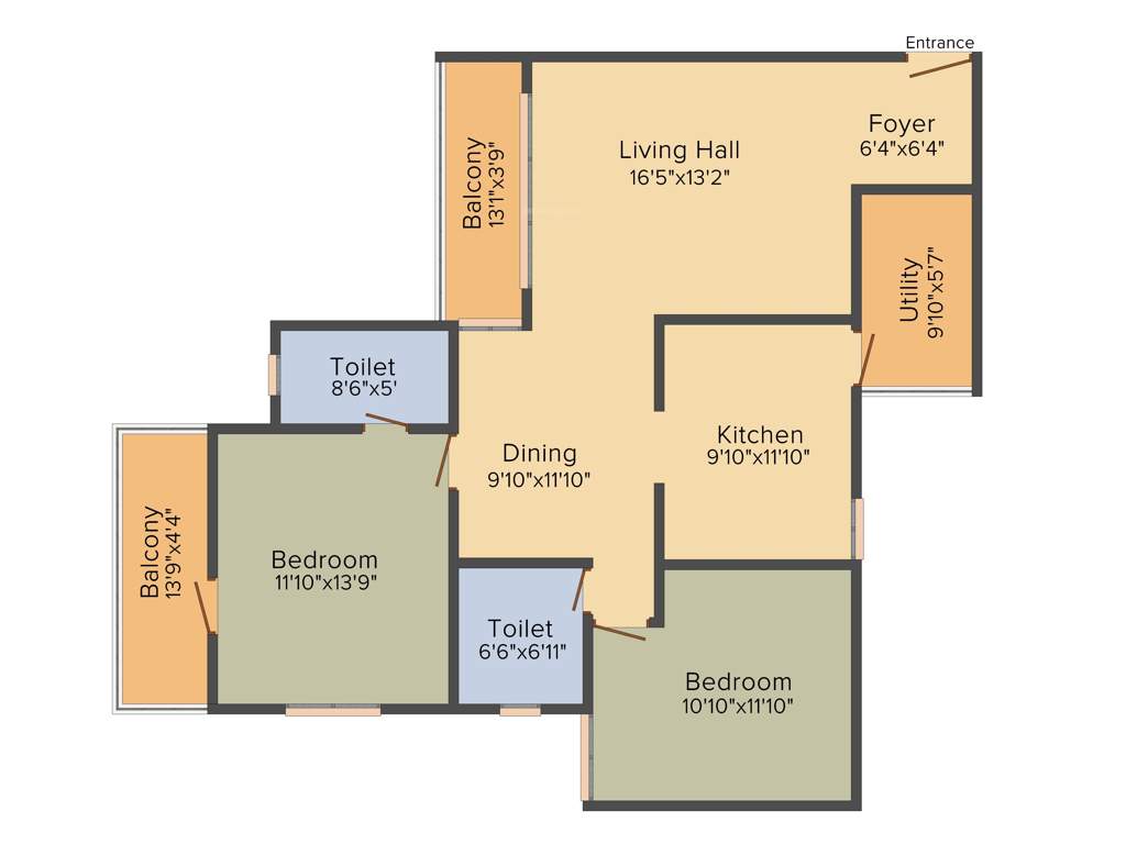 MJ Lifestyle Amadeus (2BHK+2T (1,292 sq ft) 1292 sq ft)