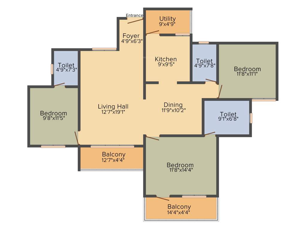 MJ Lifestyle Amadeus (3BHK+3T (1,511 sq ft) 1511 sq ft)