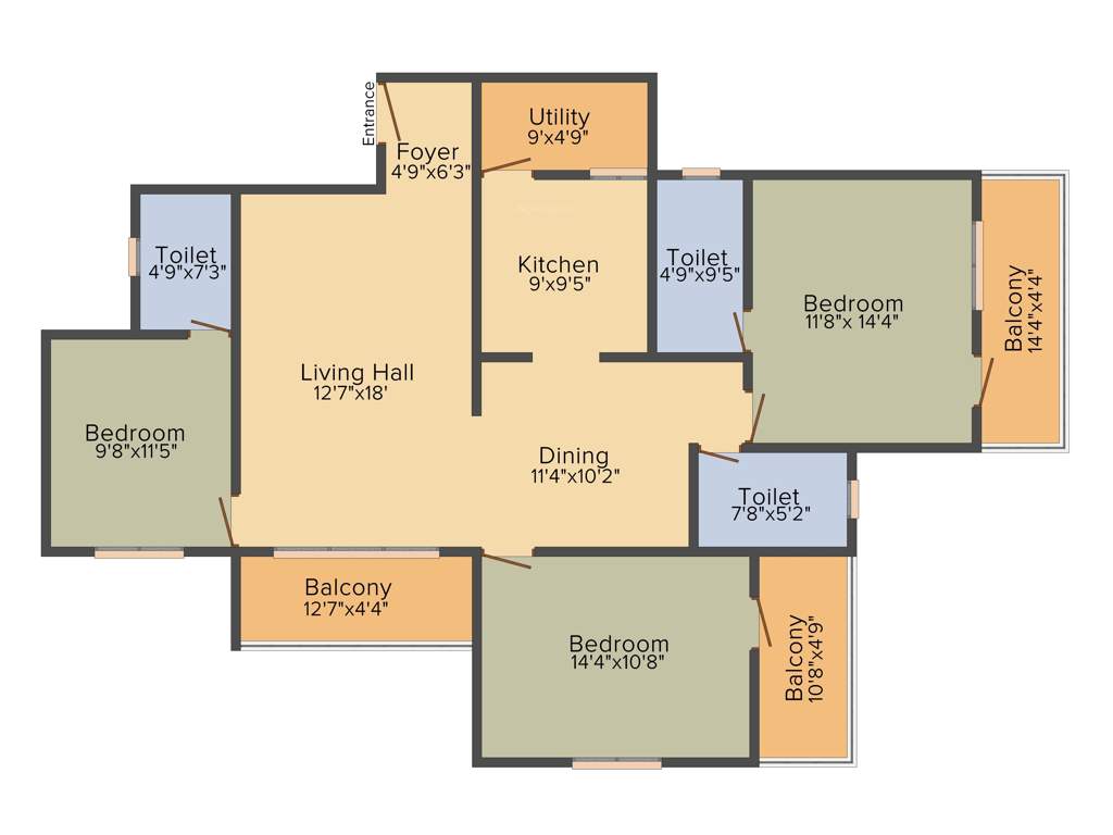 MJ Lifestyle Amadeus (3BHK+3T (1,596 sq ft) 1596 sq ft)