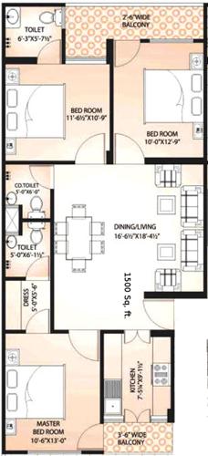 Virasat Height II (3BHK+3T (1,500 sq ft) 1500 sq ft) Virasat Height II (3BHK+3T (1,500 sq ft) 1500 sq ft)