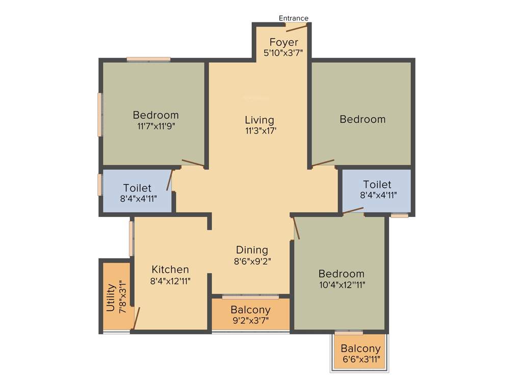 MJ Lifestyle Astro (3BHK+2T (1,329 sq ft) 1329 sq ft)