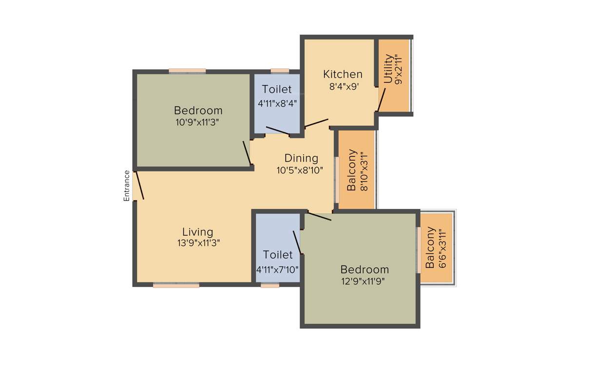 MJ Lifestyle Astro (2BHK+2T (1,012 sq ft) 1012 sq ft)