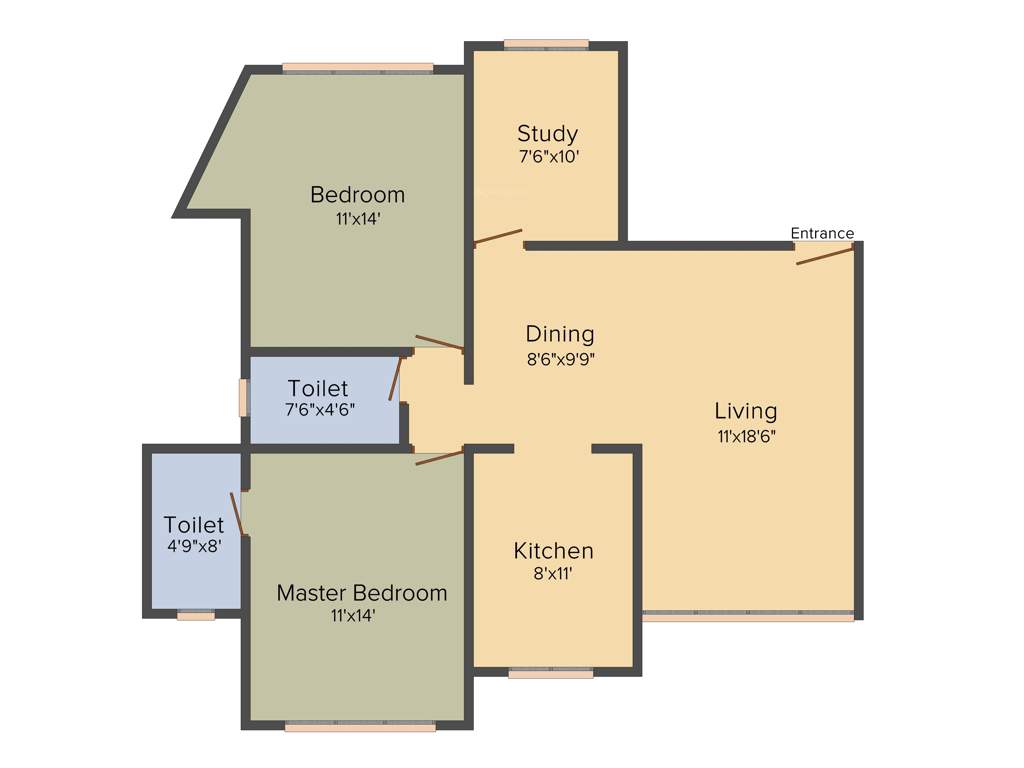 DLH Udaka Heights (2BHK+2T (1,453 sq ft)   Study Room 1453 sq ft)