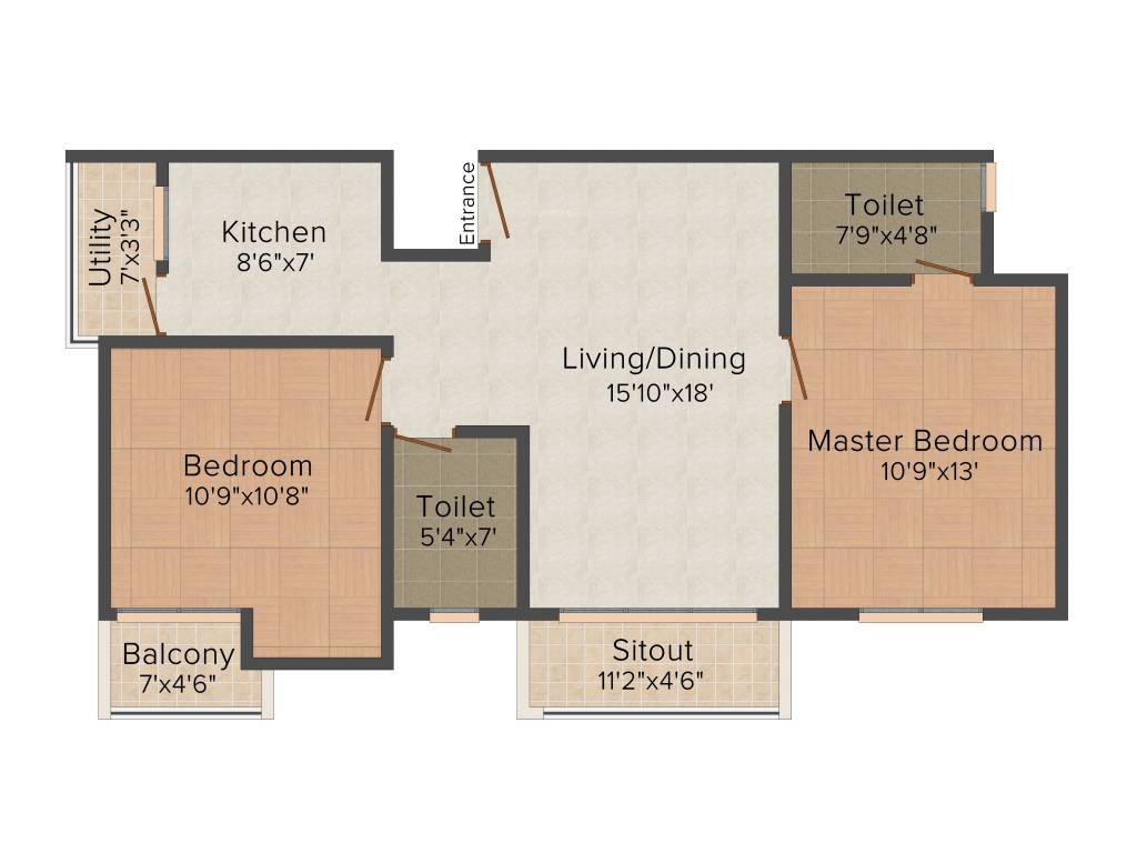 VijayaSri Eldorado (2BHK+2T (1,030 sq ft) 1030 sq ft)