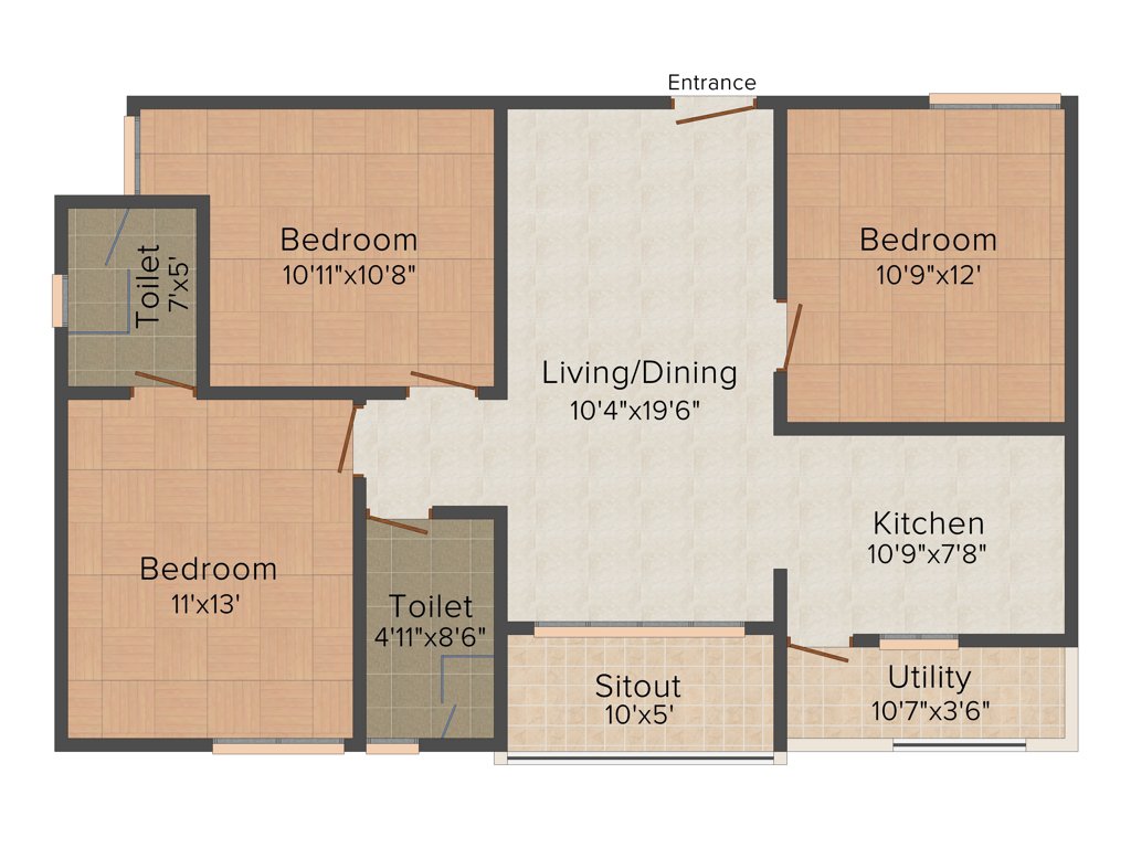 VijayaSri Eldorado (3BHK+2T (1,215 sq ft) 1215 sq ft)
