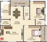 Hanuma Construction Neeladri Heights Floor Plan (2BHK+2T (1,150 sq ft) + Pooja Room 1150 sq ft)