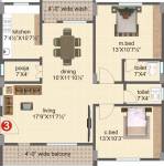 Hanuma Construction Neeladri Heights Floor Plan (2BHK+2T (1,235 sq ft) + Pooja Room 1235 sq ft)
