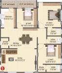 Hanuma Construction Neeladri Heights Floor Plan (3BHK+3T (1,530 sq ft) + Pooja Room 1530 sq ft)