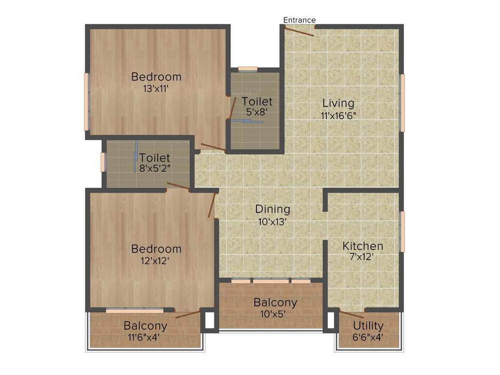 SSVR Tridax (2BHK+2T (1,195 sq ft) 1195 sq ft)