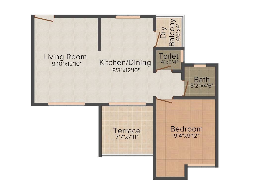 Rainbow Glory (1BHK+1T (588 sq ft) 588 sq ft)