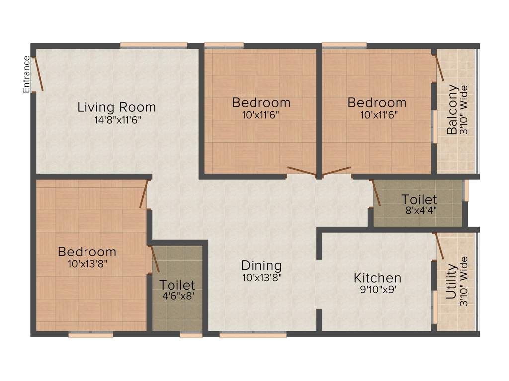 Balaji Serenity (3BHK+2T (1,310 sq ft) 1310 sq ft)