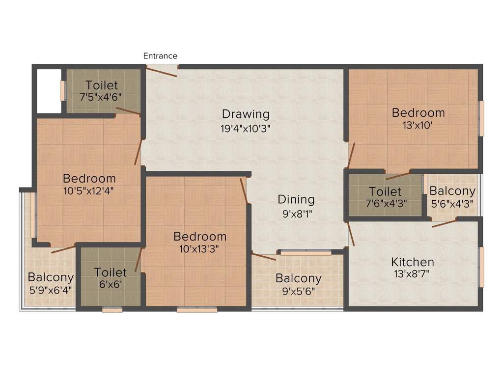 Virasat Affluence (3BHK+3T (1,440 sq ft) 1440 sq ft)