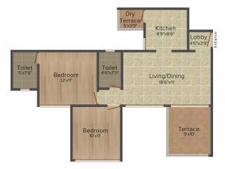 Vastukalp The Onyx (2BHK+2T (1,013 sq ft) 1013 sq ft)
