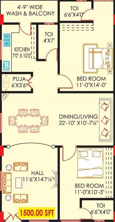 Mathrubhuumi Pearl (2BHK+3T (1,500 sq ft) Pooja Room 1500 sq ft) Mathrubhuumi Pearl (2BHK+3T (1,500 sq ft) Pooja Room 1500 sq ft)