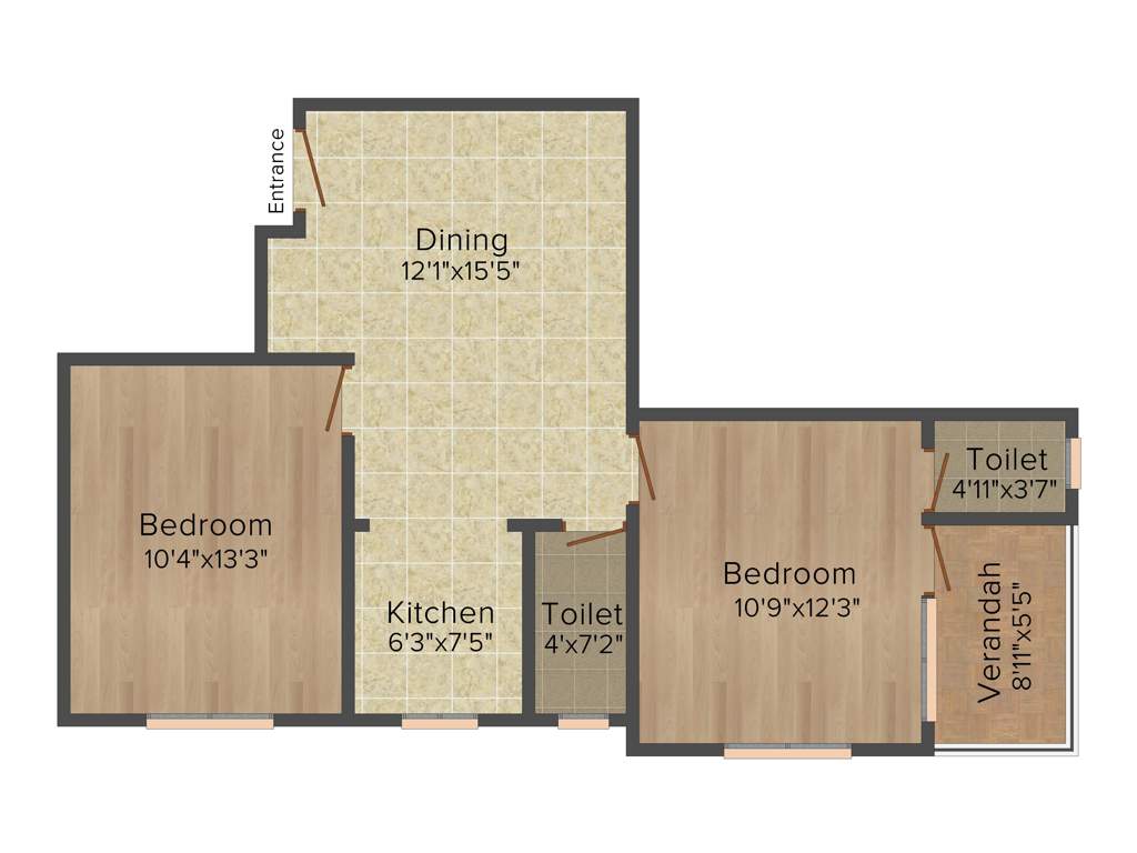 Real Sripur Valley (2BHK+2T (814 sq ft) 814 sq ft)