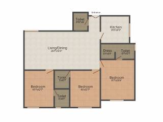 Virasat Arcadia (3BHK+3T (1,550 sq ft) 1550 sq ft) Virasat Arcadia (3BHK+3T (1,550 sq ft) 1550 sq ft)
