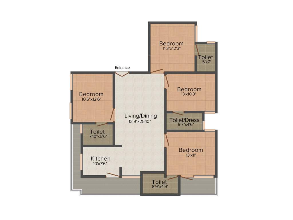 Virasat Arcadia (4BHK+4T (1,750 sq ft) 1750 sq ft)