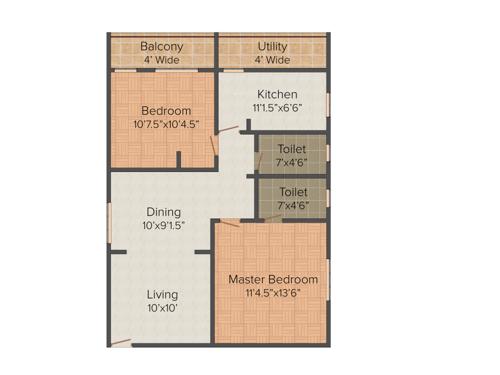 Sri Residency (2BHK+2T (1,000 sq ft) 1000 sq ft)