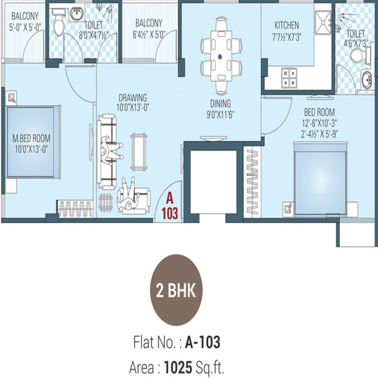 Aradhana Bhavyaa Glory (2BHK+2T (1,025 sq ft) 1025 sq ft)