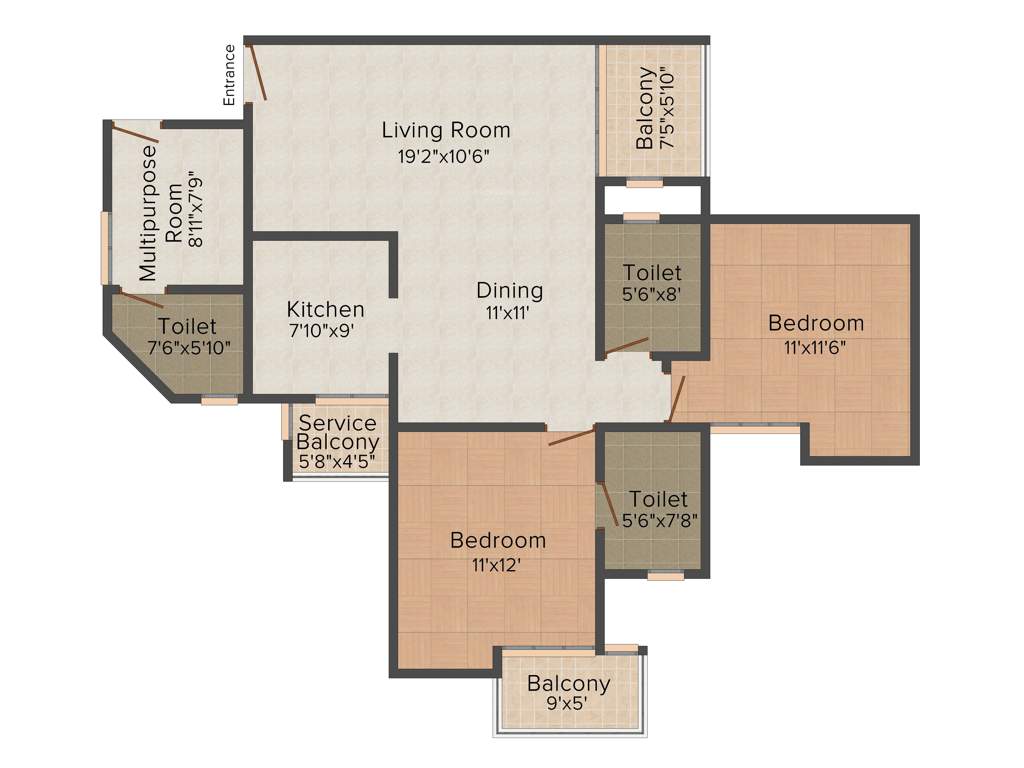 Assotech The Nest (2BHK+2T (1,380 sq ft) 1380 sq ft)