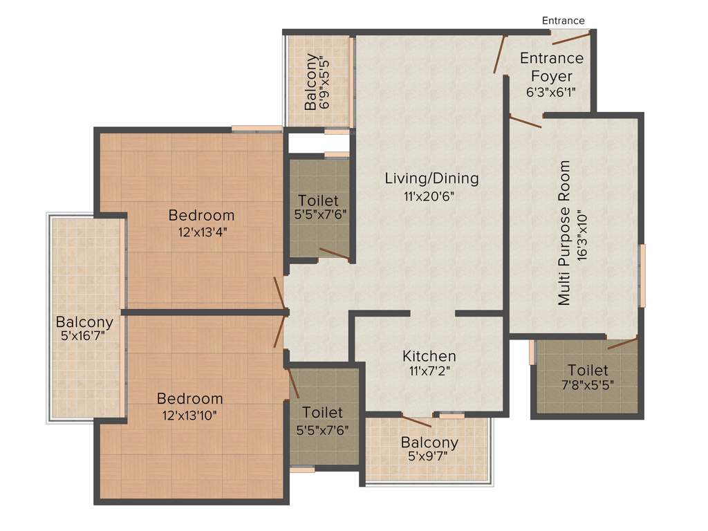 Assotech The Nest (2BHK+3T (1,655 sq ft) 1655 sq ft)
